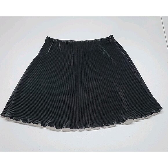 VTG Micas Black Satin Pleated Elastic Waist Ballet Skirt Size M NWT Dancer - Picture 2 of 13